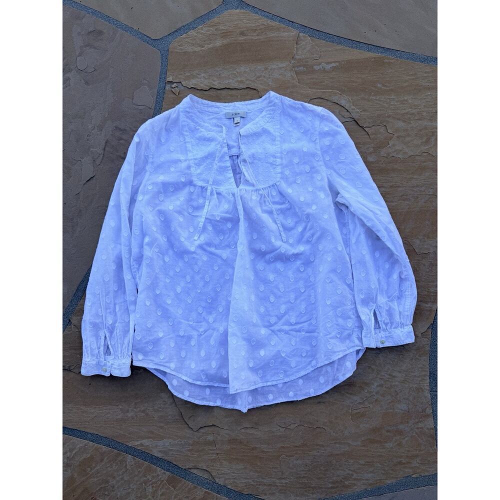 J CREW WOMENS WHITE LONG SLEEVE TOP SIZE 12